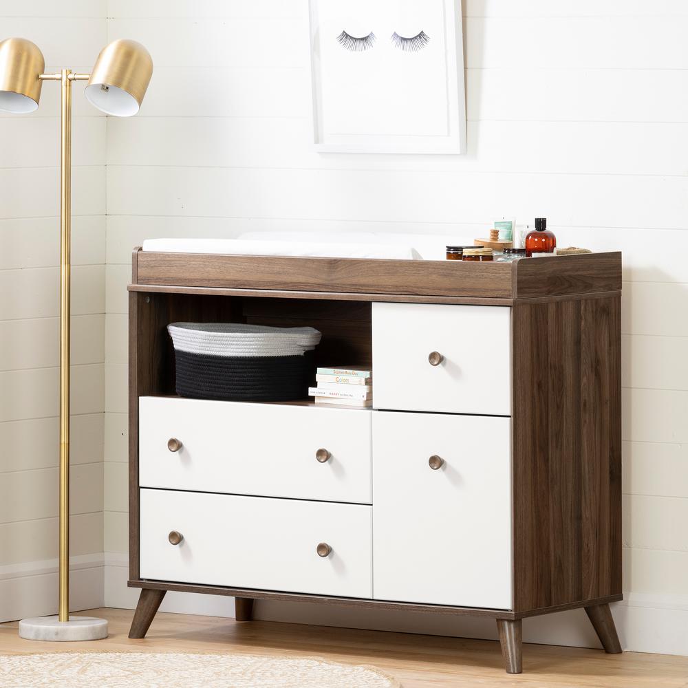 walnut changing table dresser