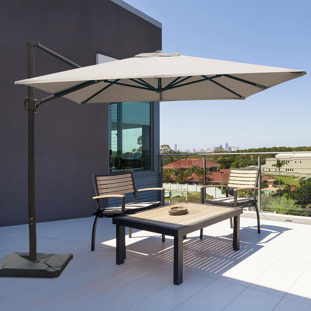 Abba Patio 8 Ft X 10 Ft Rectangular Cantilever Push Tilt Patio Umbrella In Sand Apnrc810sc The Home Depot