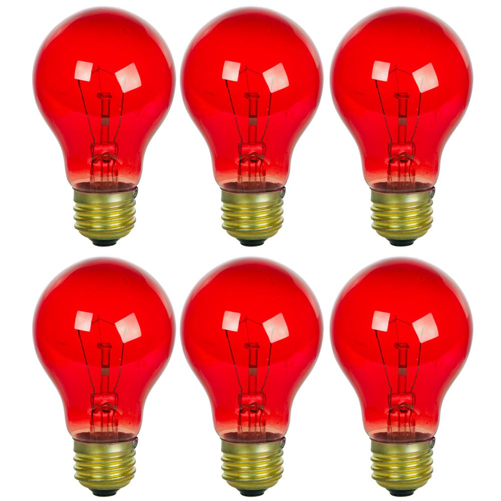 Sunlite 25Watt A19 Edison Transparent Red E26 Base Incandescent Light