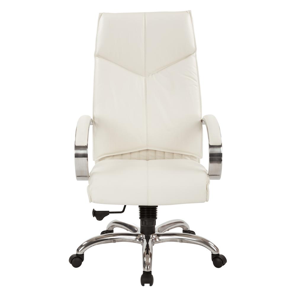 Wheels White Leather Office Chairs Home Furniture Deluxe High Back Chair