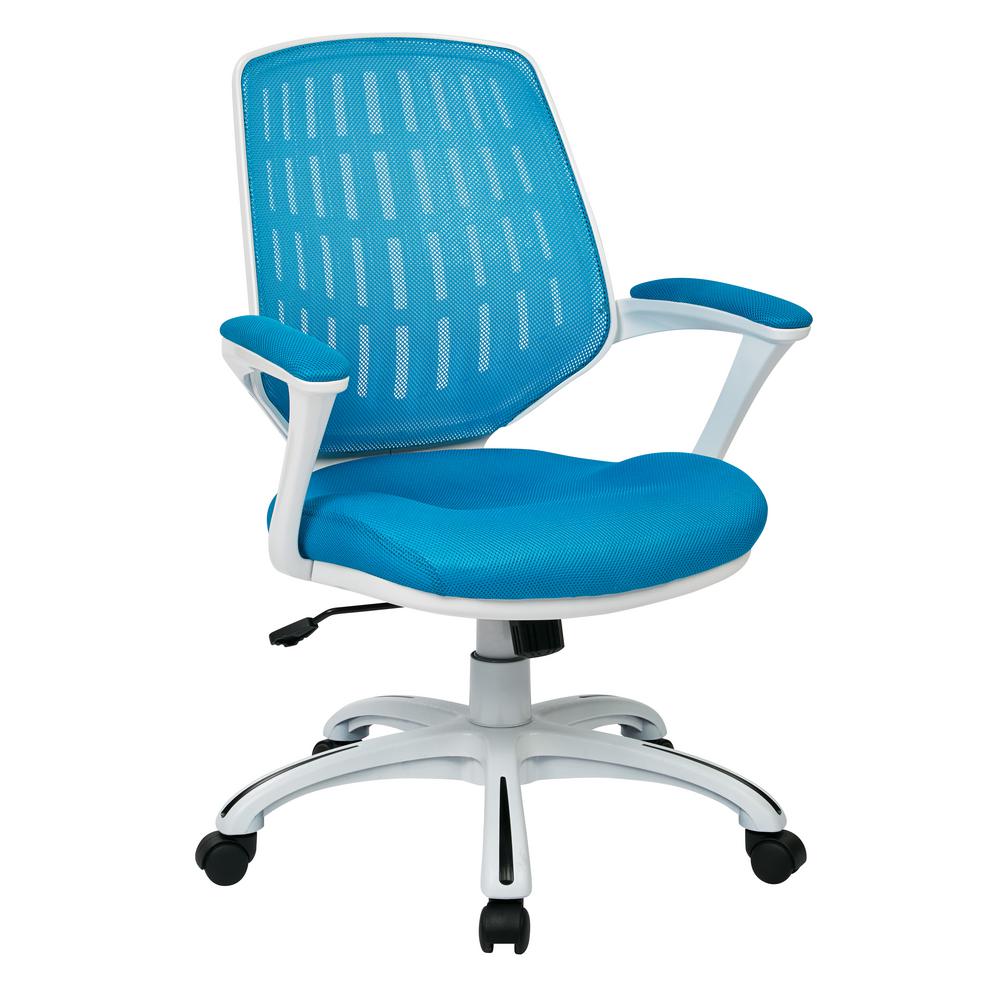 Ave Six Blue Mesh Fabric With White Frame Calvin Office Chair Clva26 Ave Six Blue Mesh Fabric With White Frame Calvin Office Chair