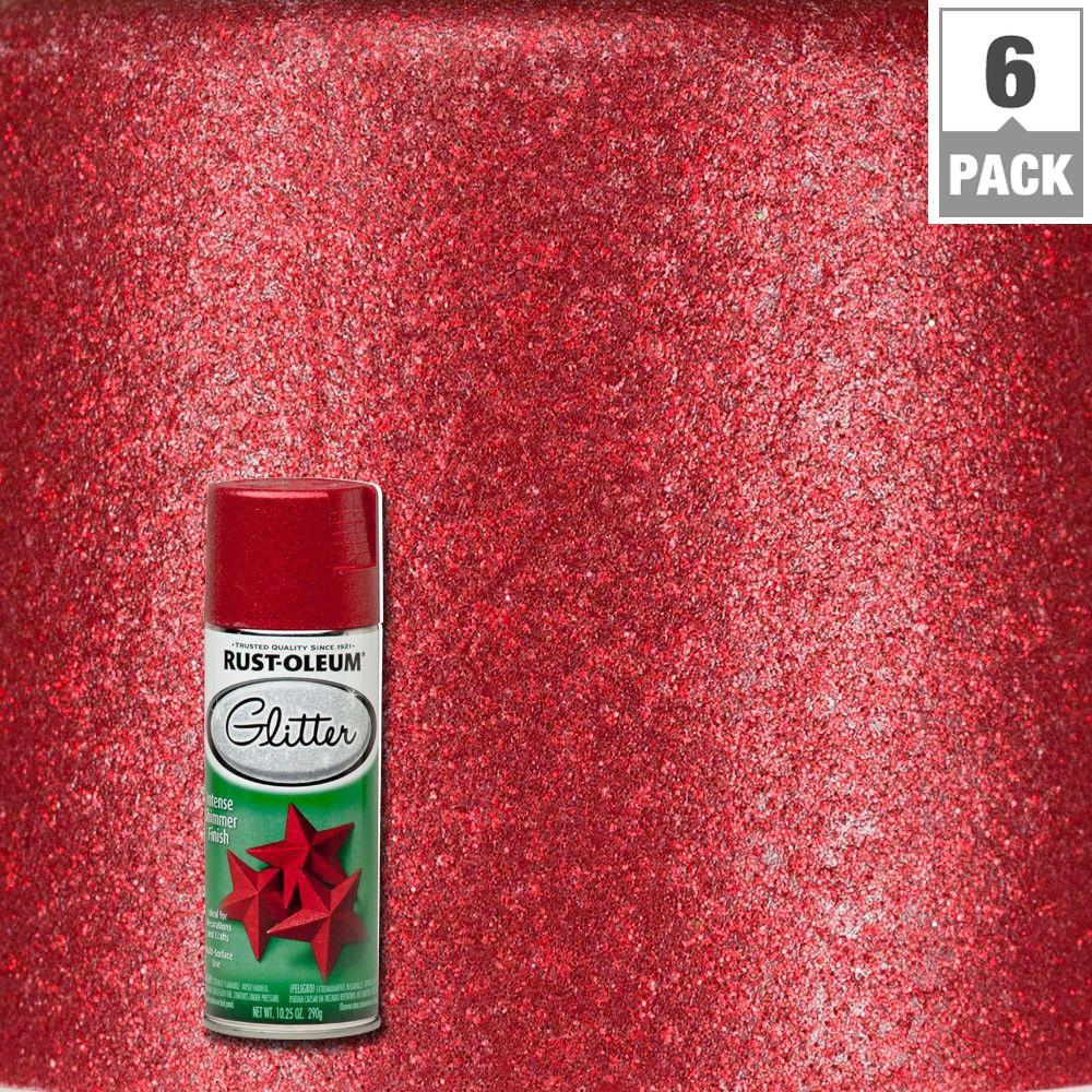 Rust Oleum Specialty 1025 Oz Red Glitter Spray Paint 6 Pack