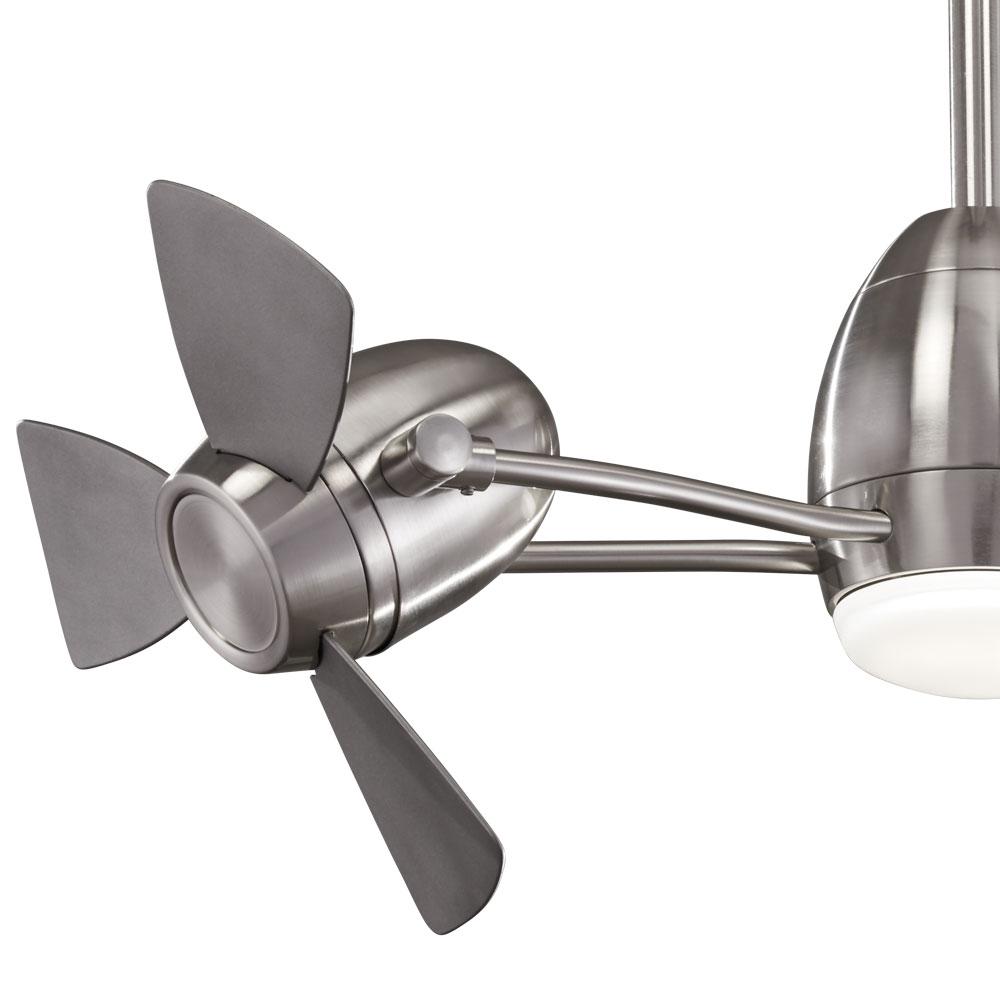 Minka Aire Cage Free Gyro 37 In Integrated Led Brushed Nickel Ceiling Fan With Light