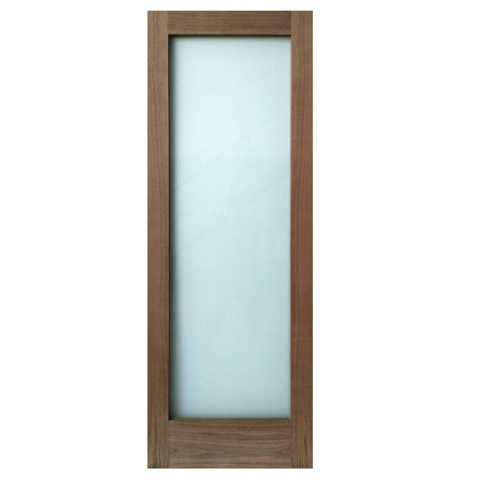 Stile Doors 30 In X 80 In 1 Lite Satin Etch Walnut Solid Core Wood Interior Door Slab