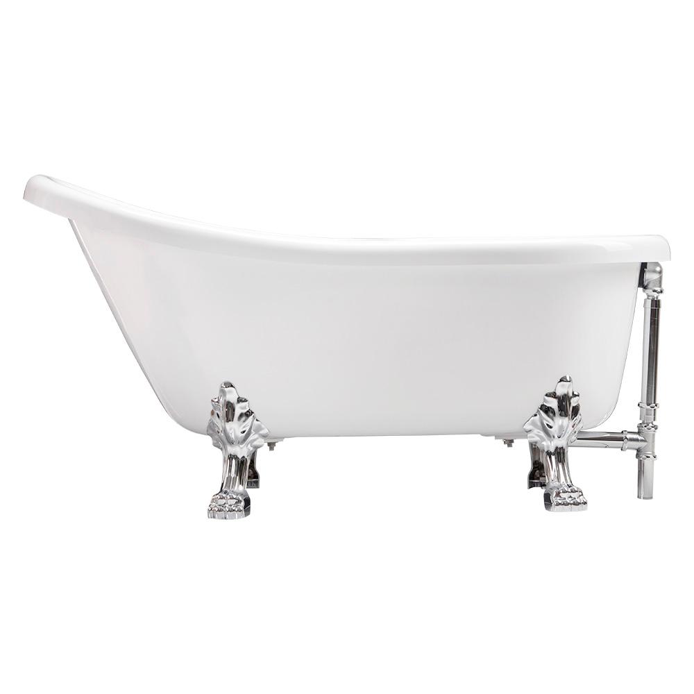 WOODBRIDGE Derby 54 in Acrylic Clawfoot Single Slipper Soaking Bathtub