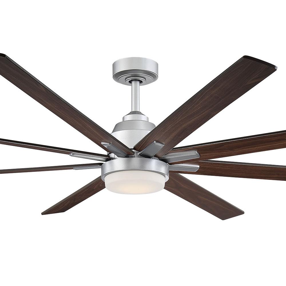 8 Blades Ceiling Fans With Lights The Home Depot Westport 72 In Led Satin Silver Ceiling Fan