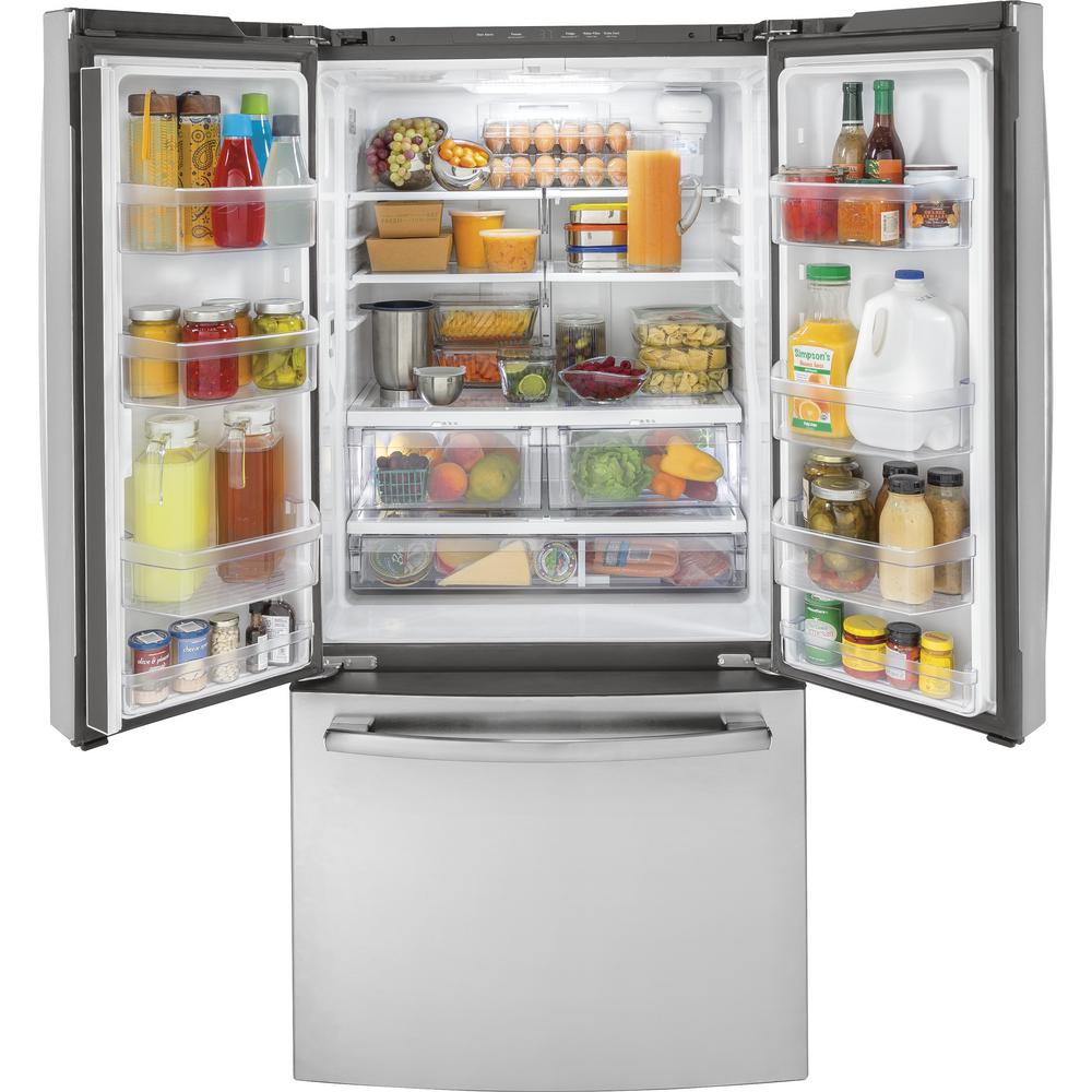 Ge 18 6 Cu Ft French Door Refrigerator In Stainless Steel Counter Depth