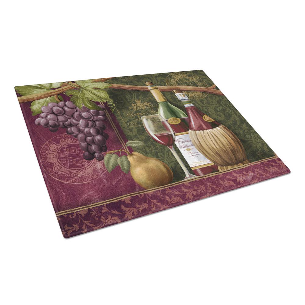 Carolines Treasures Wine Chateau Roma Tempered Glass Large Cutting Board, Multi-Color