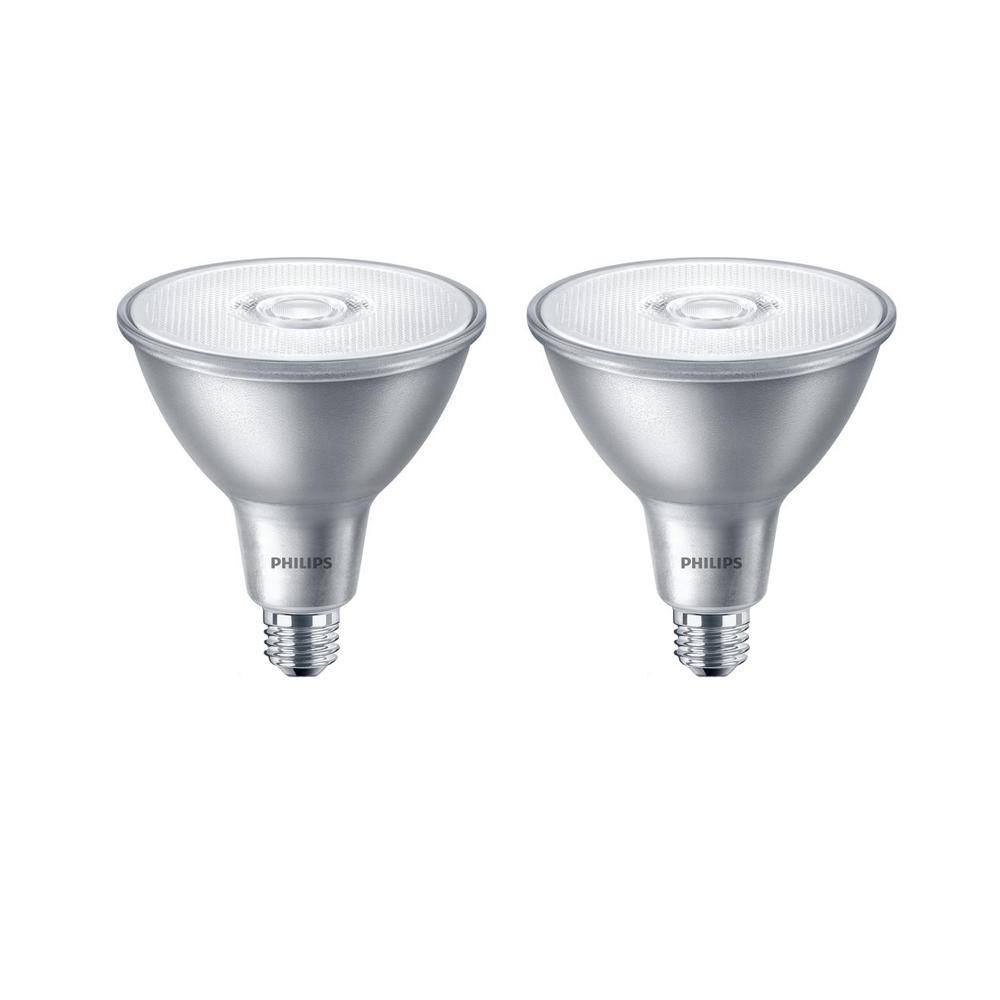 Philips 90 Watt Equivalent Par38 Led Glass Indoor Outdoor Daylight Classic 2 Pack
