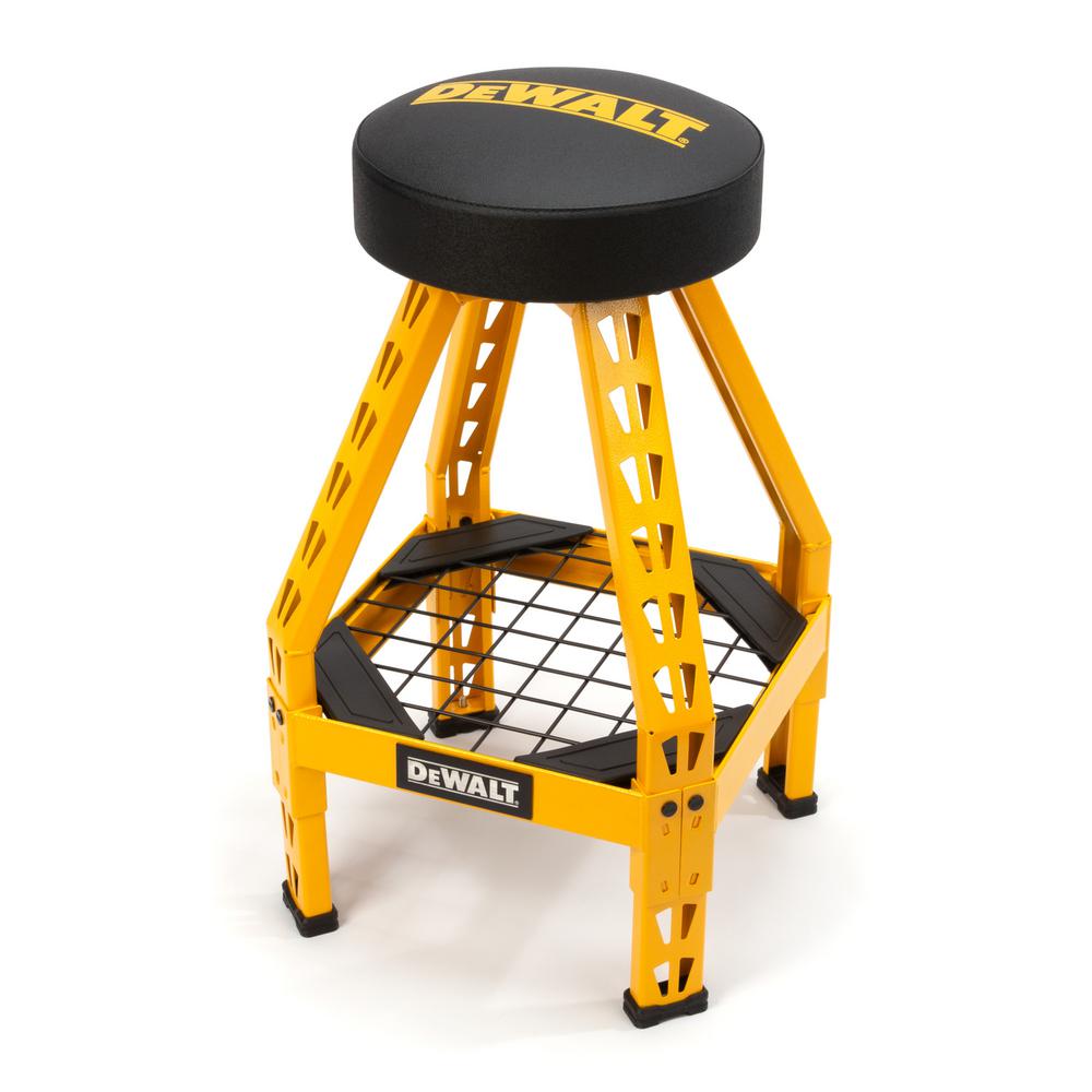 Dewalt 24 In H X 16 In W X 16 In D Adjustable Shop Stool With