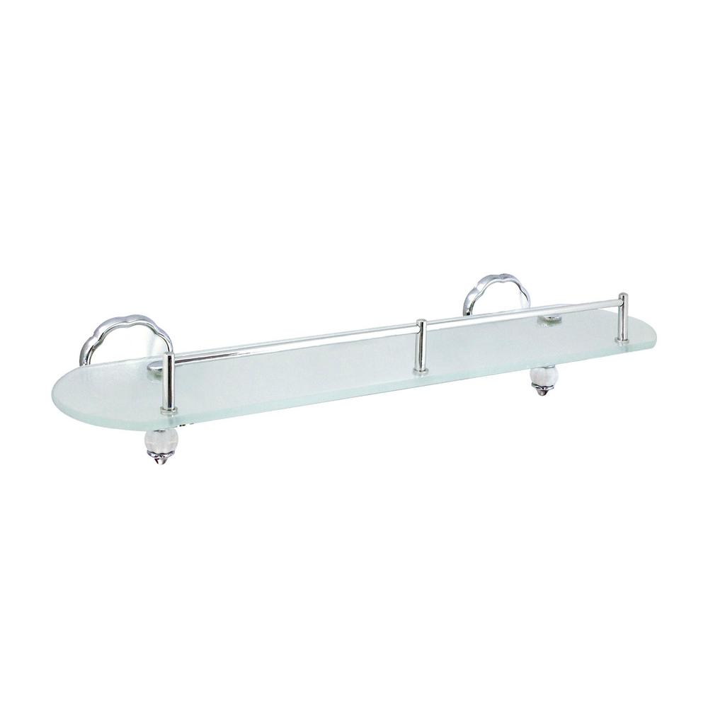 bathroom shelf with rail