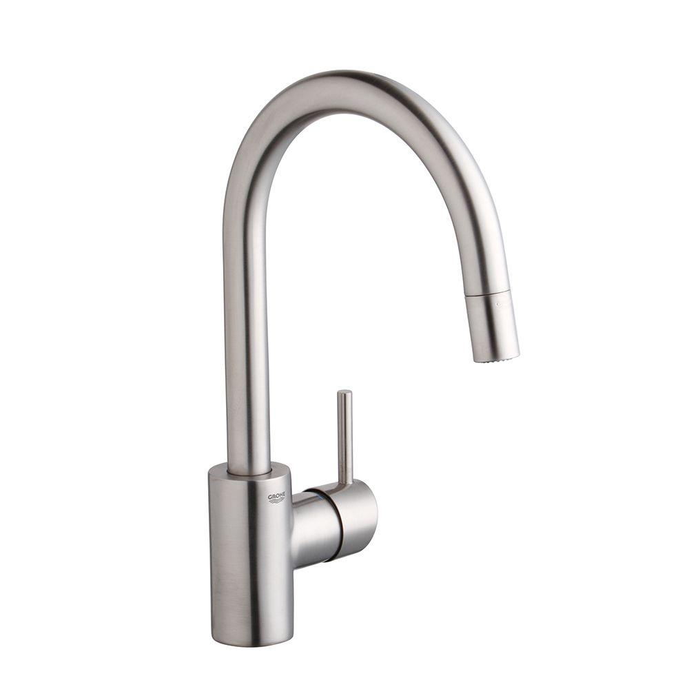 GROHE Concetto Single-Handle Pull-Down Sprayer Kitchen Faucet with Dual