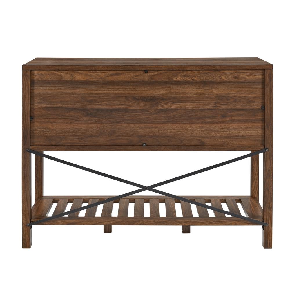 Welwick Designs 48 In Dark Walnut Classic Glass Door Buffet