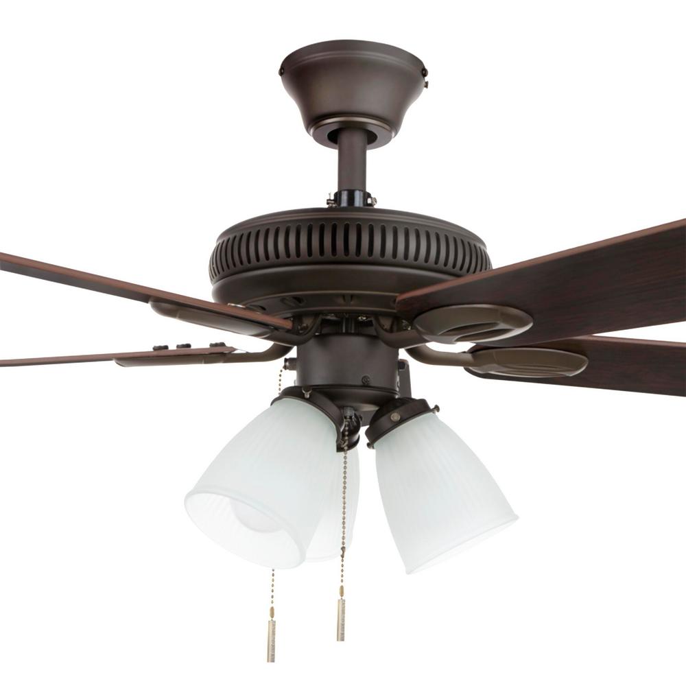 Hampton Bay Glendale 42 In Led Indoor, Bronze Ceiling Fan With Light