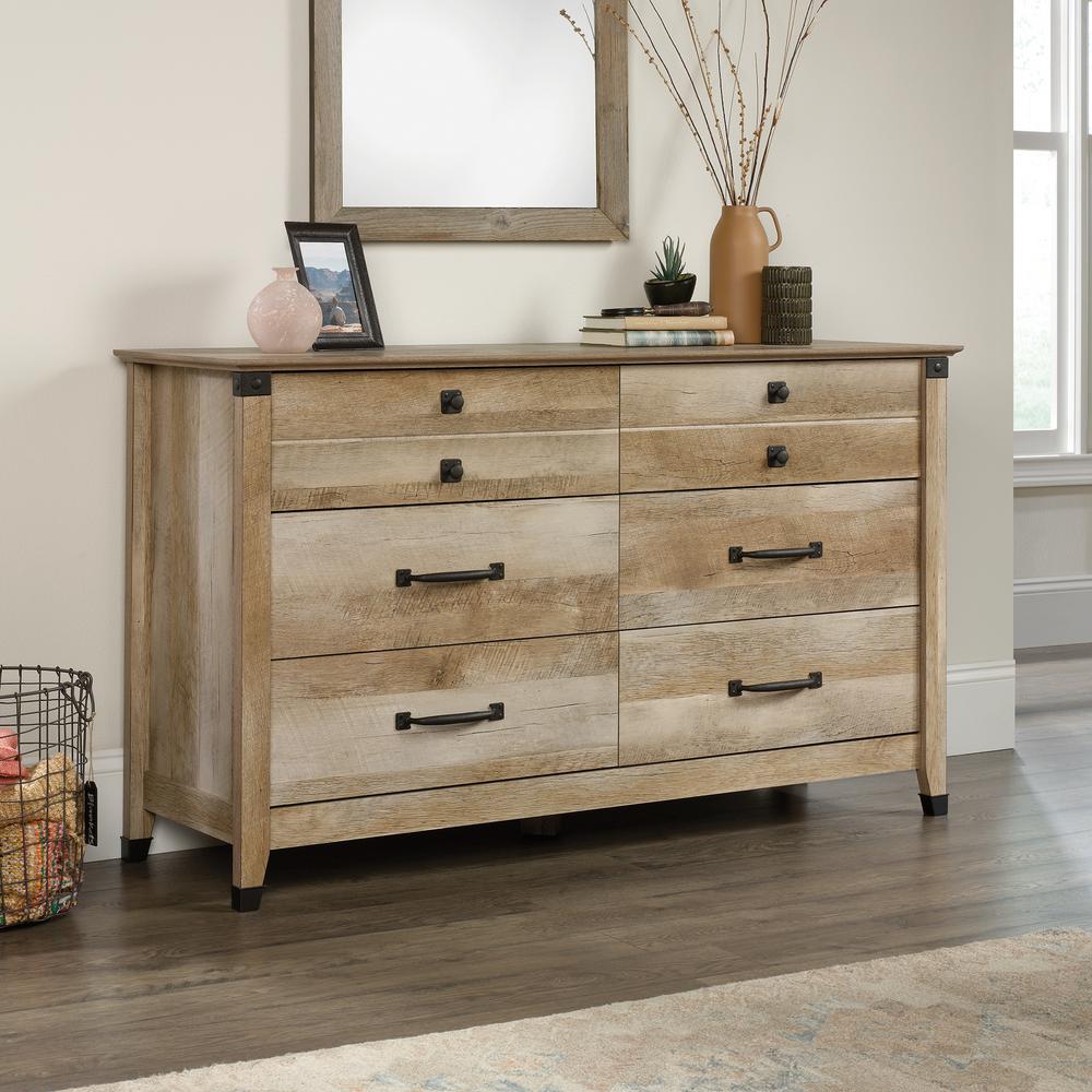 6 Drawer Lintel Oak Dresser 423969 The Home Depot