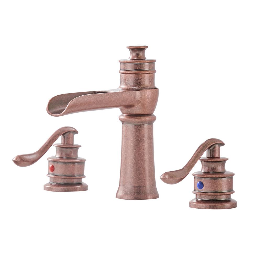 BWE 8 in. Waterfall Widespread 2Handle Bathroom Faucet With Supply