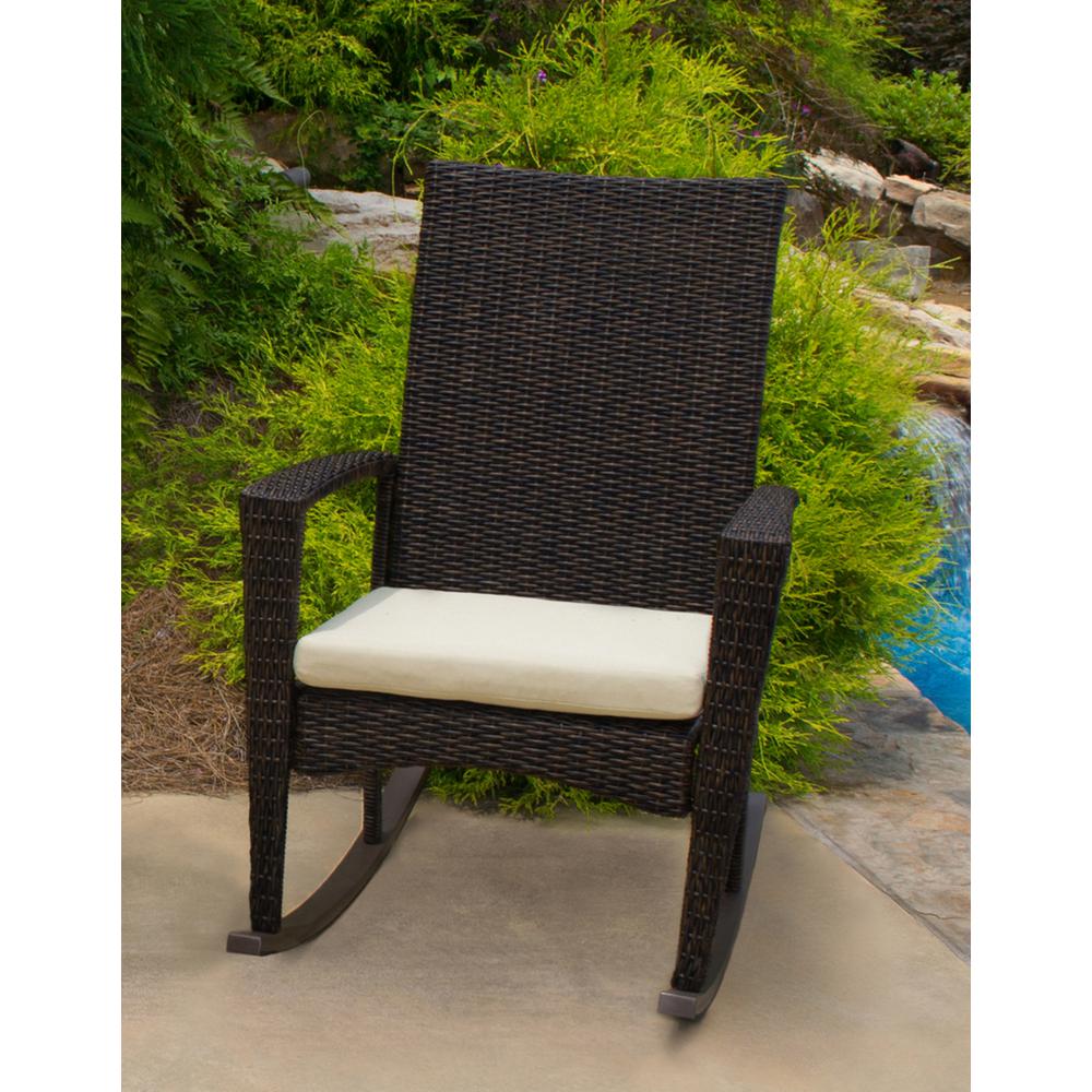 Tortuga Outdoor Bayview Pecan Wicker Rocking Chair With Tortuga Outdoor Bayview Pecan Wicker