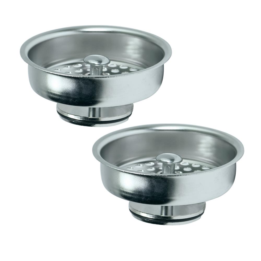 The Plumber S Choice 3 1 2 In Strainer Basket Replacement For Kitchen Sink Drains Stainless Steel Kohler Style Stopper 2 Pack