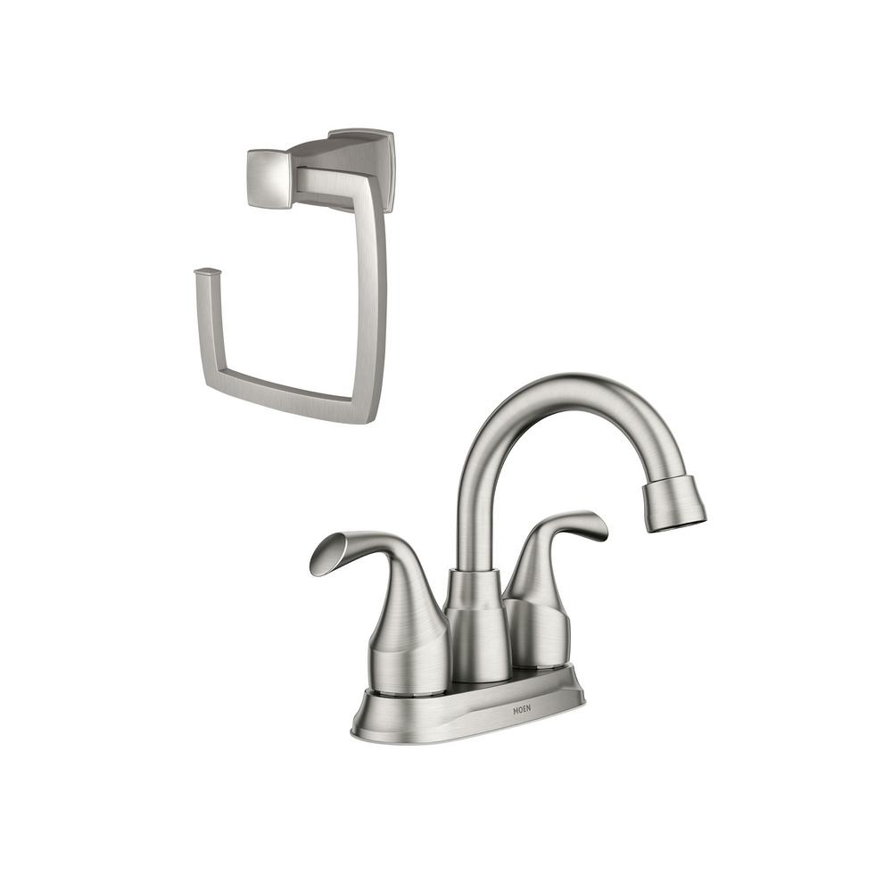 MOEN Hensley 4 in. Centerset 2Handle Bathroom Faucet Featuring