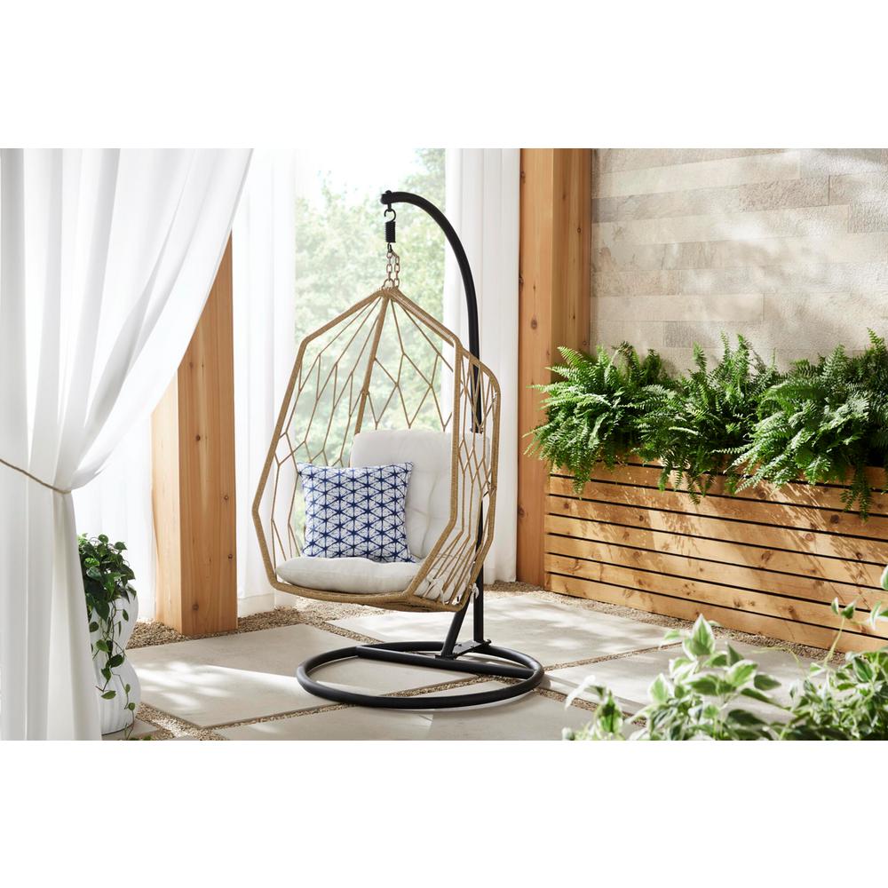 Hampton Bay Diamond Shaped 1Person Wicker Outdoor Patio Swing with
