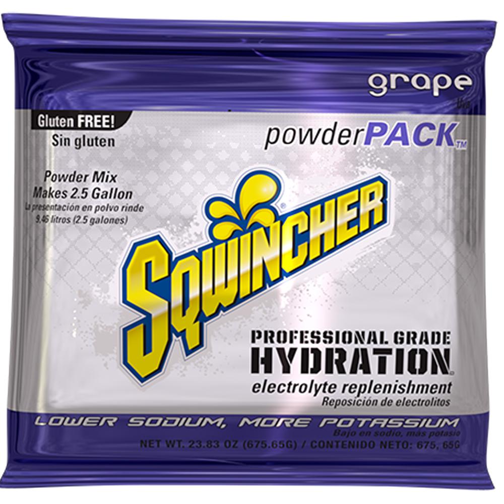 Sqwincher 2.5 Gallon, Powder Mix, Grape, ( packs of 32)