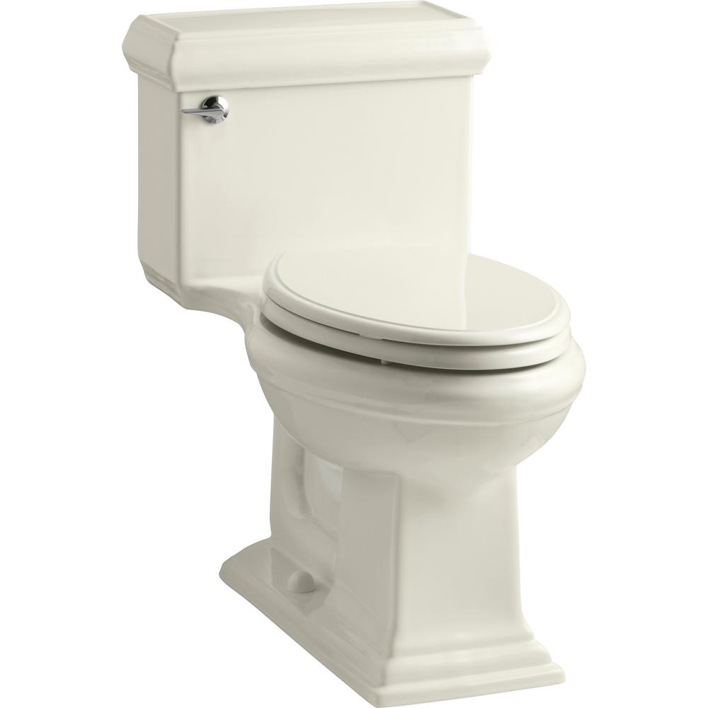 KOHLER Memoris Classic 1Piece 1.28 GPF Single Flush Elongated Toilet with AquaPiston Flush