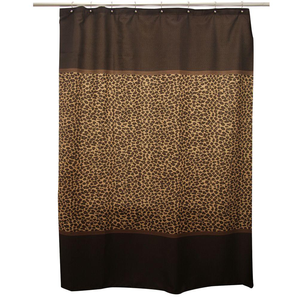 Famous Home Fashions Leopard Brown Shower Curtain901290 The Home Depot