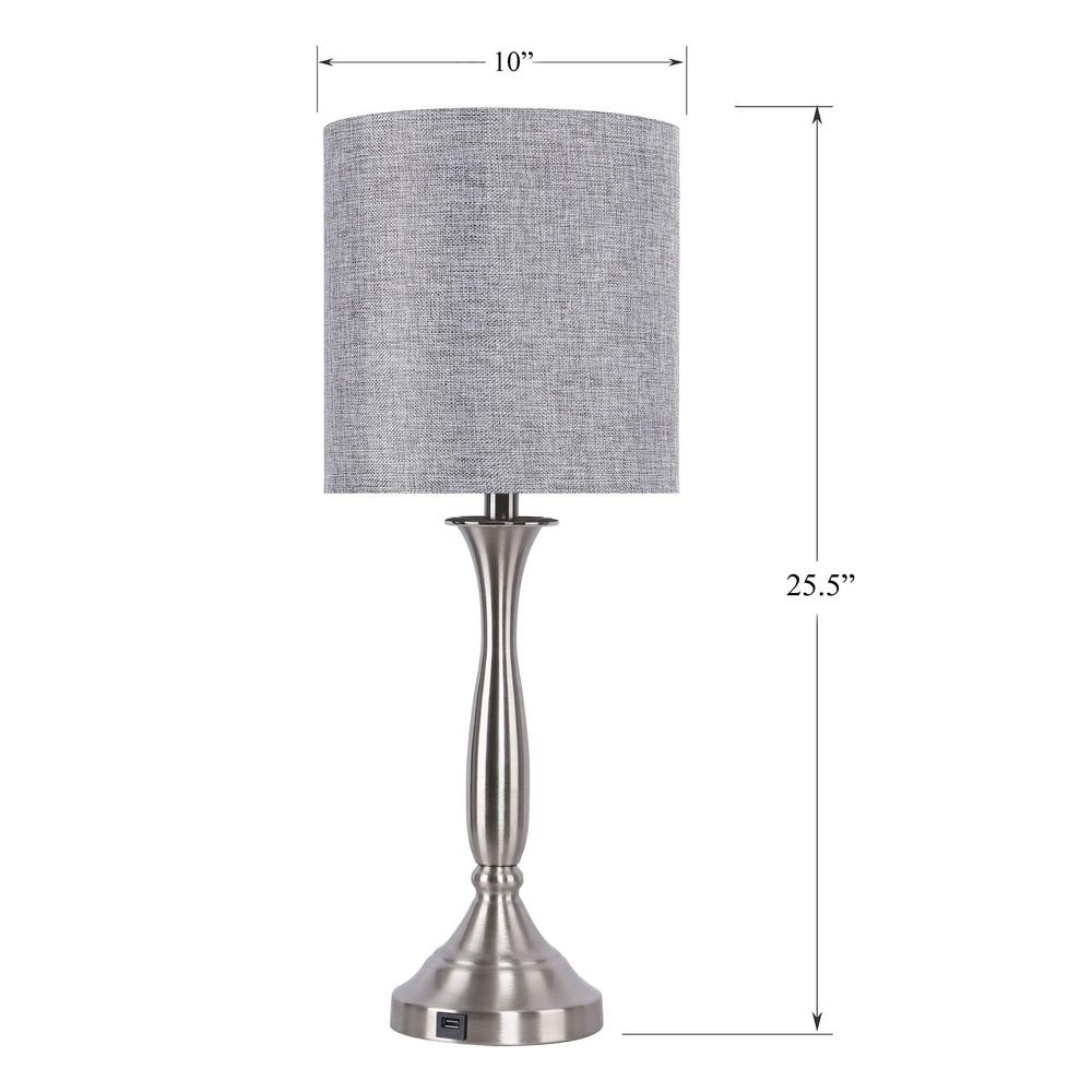 brushed nickel bedside lamps