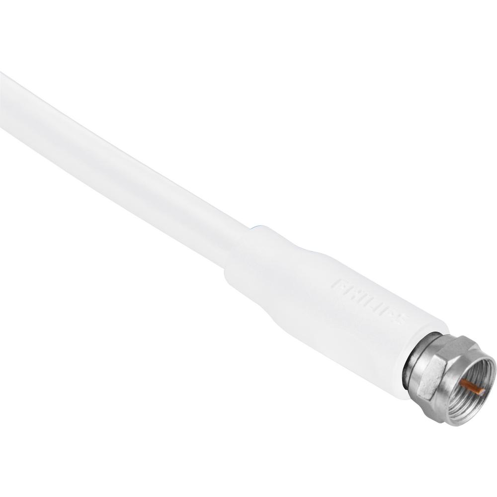 Philips Rg6 50 Ft White Coaxial Cable Digital Coaxial Cable For Audio And Video Swv2176h37 7099