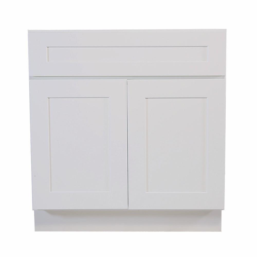 Design House Brookings Ready To Assemble 48 X 34 5 X 24 In Base Cabinet Style 2 Door Sink In White