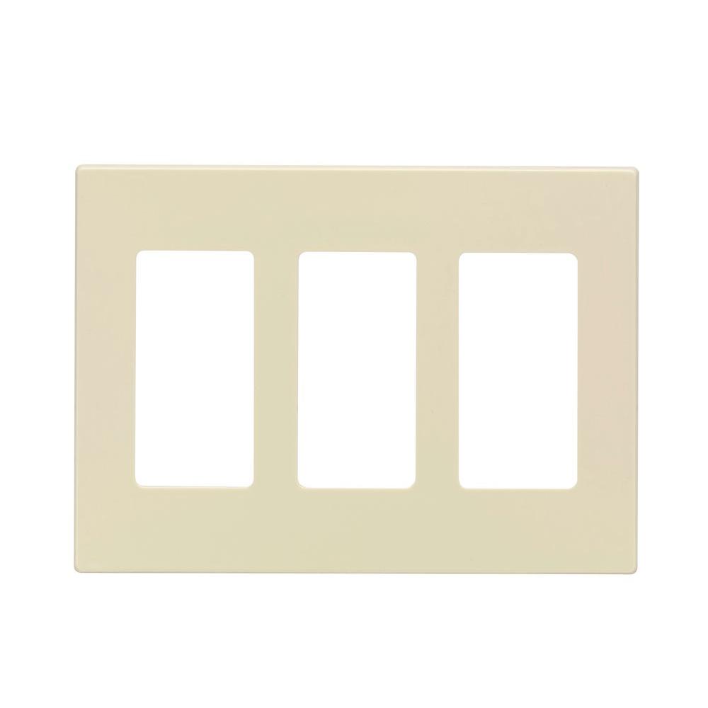 Leviton Decora 3Gang Screwless Wall Plate, Light AlmondR088031100T The Home Depot