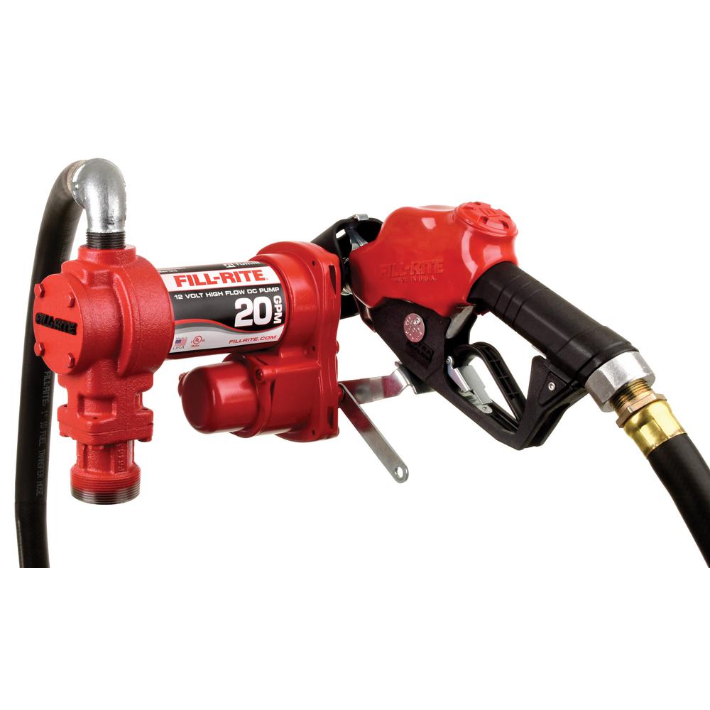 FILLRITE 12V 20 GPM 1/4 HP Fuel Transfer Pump (Auto Nozzle Package)FR4210HB The Home Depot