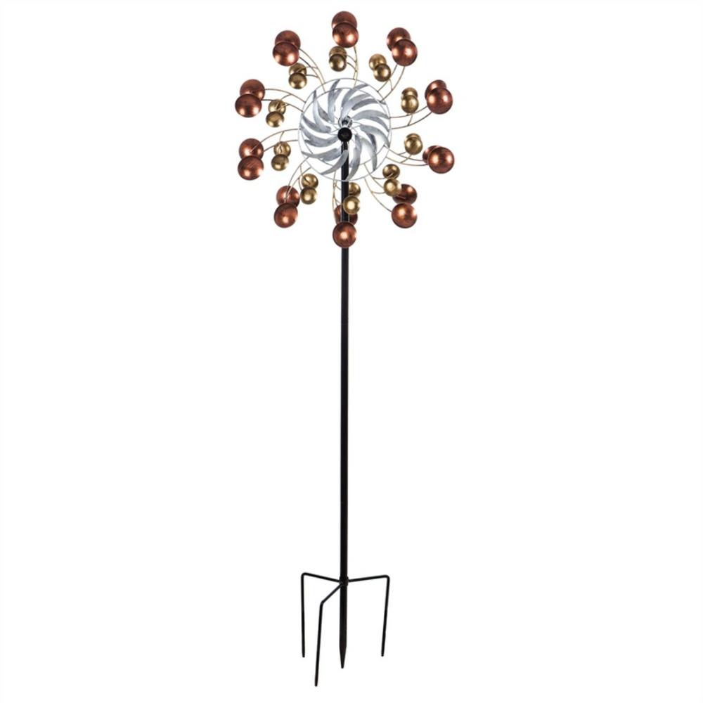 Evergreen 75 in. Copper and Gold Scoops Wind Spinner47M2362