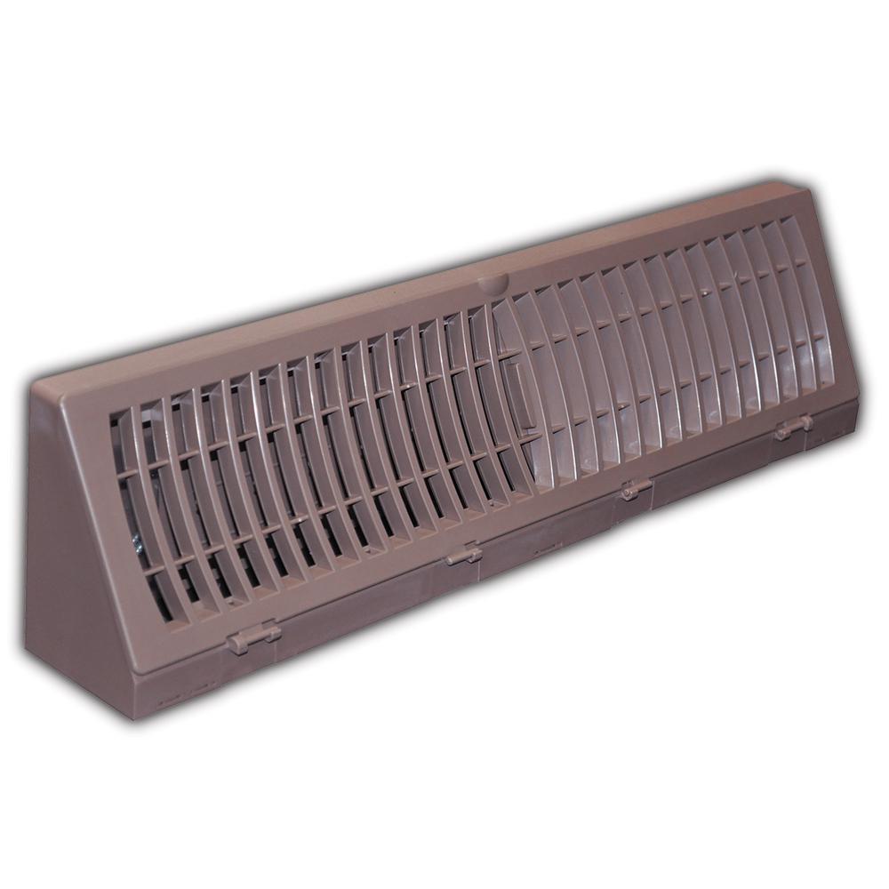 Everbilt 18 in. 3Way Plastic Baseboard Diffuser Supply in Brown