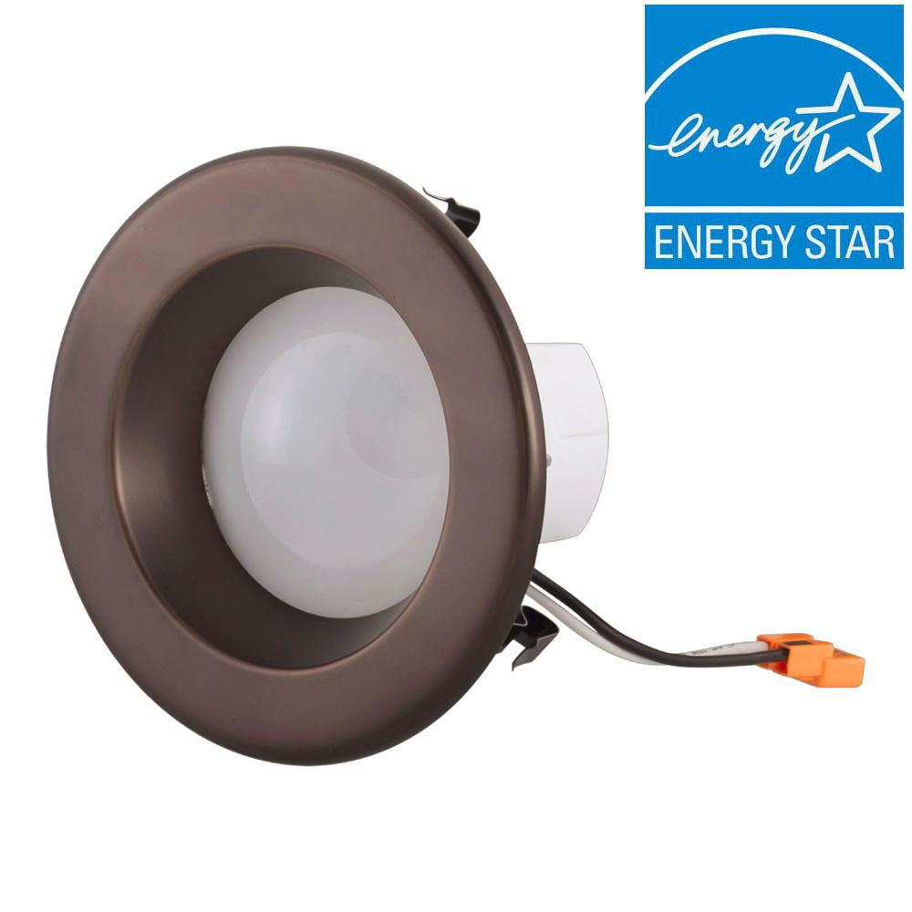 Commercial Electric 4/" White Recessed LED Magnetic Trim T40 Floodlight
