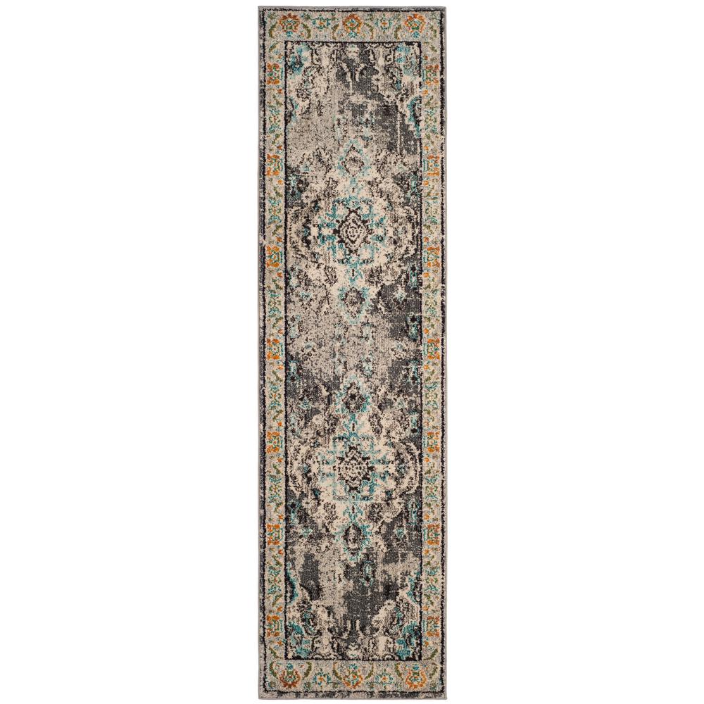 Safavieh Monaco Mahal Navy Light Blue Round Indoor Distressed Area Safavieh Monaco Mahal Gray Light Blue Indoor Oriental Runner Common