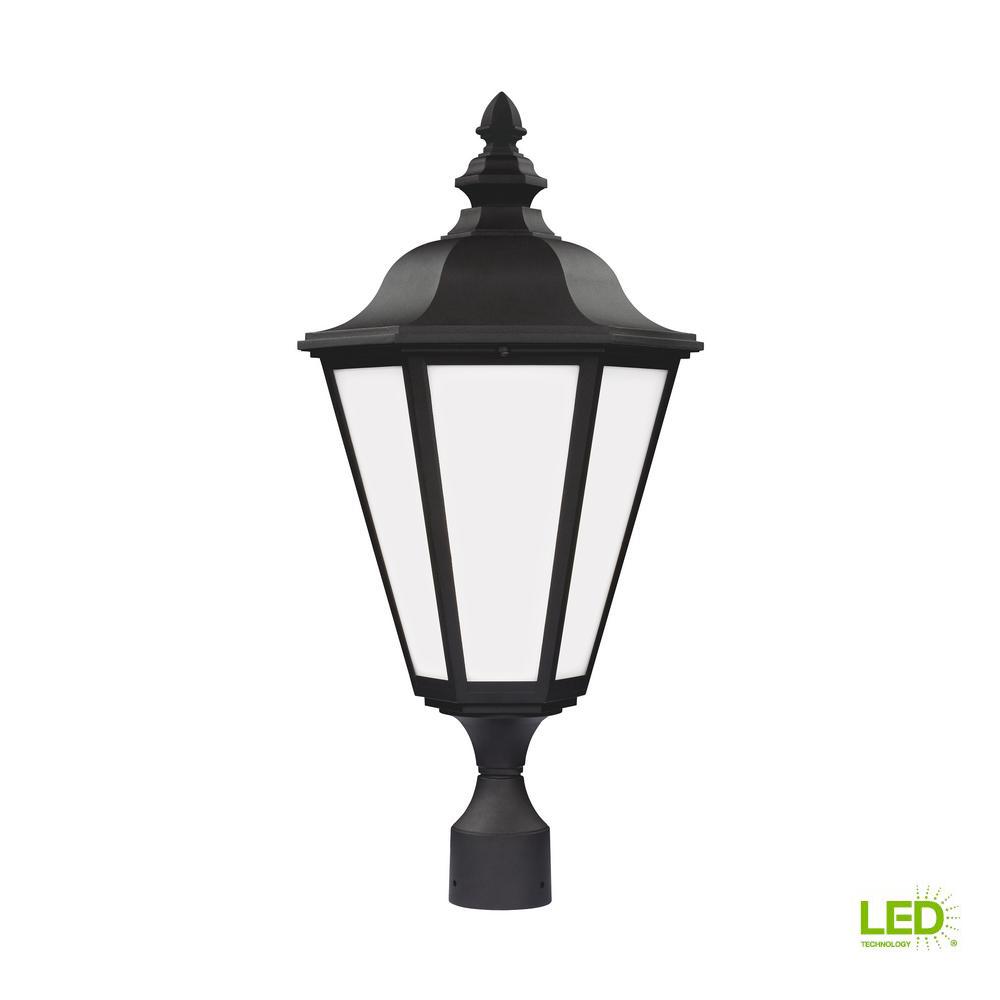led post lights brentwood 1light outdoor black post light with led bulb lighting the home depot led post lights brentwood 1light outdoor black post light with led bulb lighting the home depot