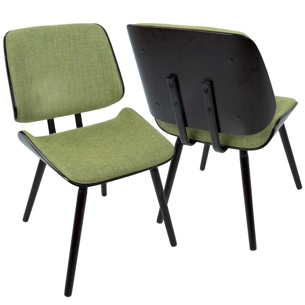 Green Dining Chairs Kitchen Room Furniture The Home Depot Lombardi Espresso And Green Dining Accent Chair