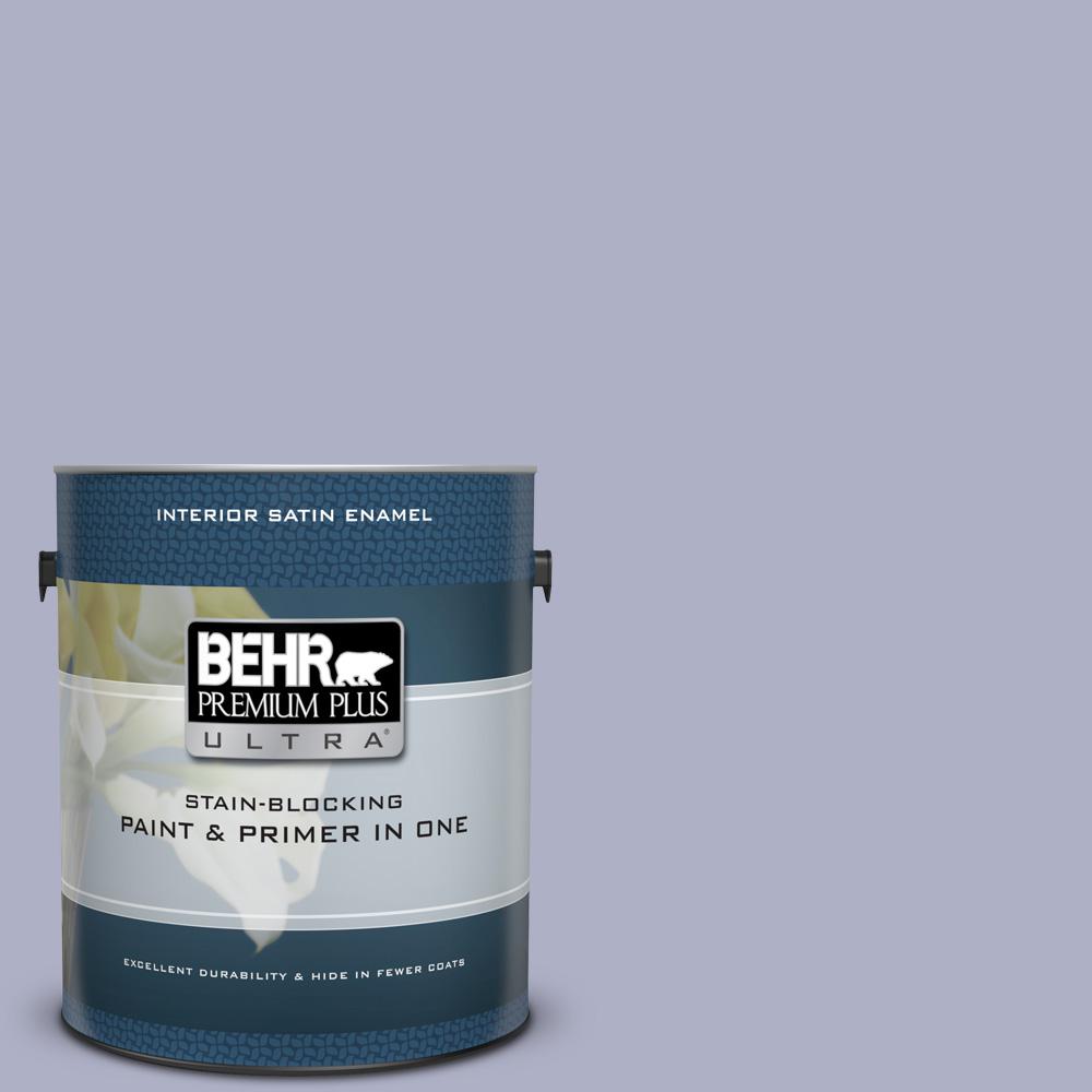 BEHR Premium Plus Ultra 1 gal. S5603 Noble Purple Satin Enamel Interior Paint and Primer in