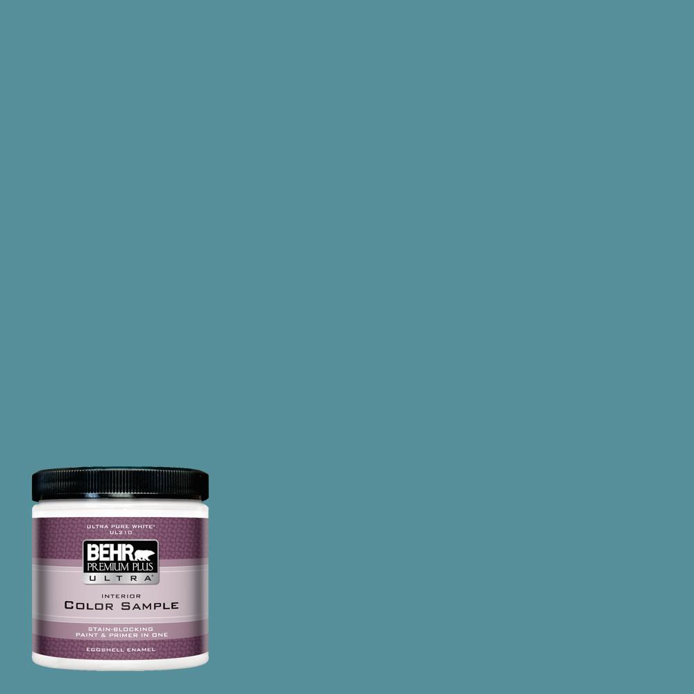 BEHR Premium Plus Ultra 8 oz. HDCAC23A Cabana Blue Eggshell Enamel