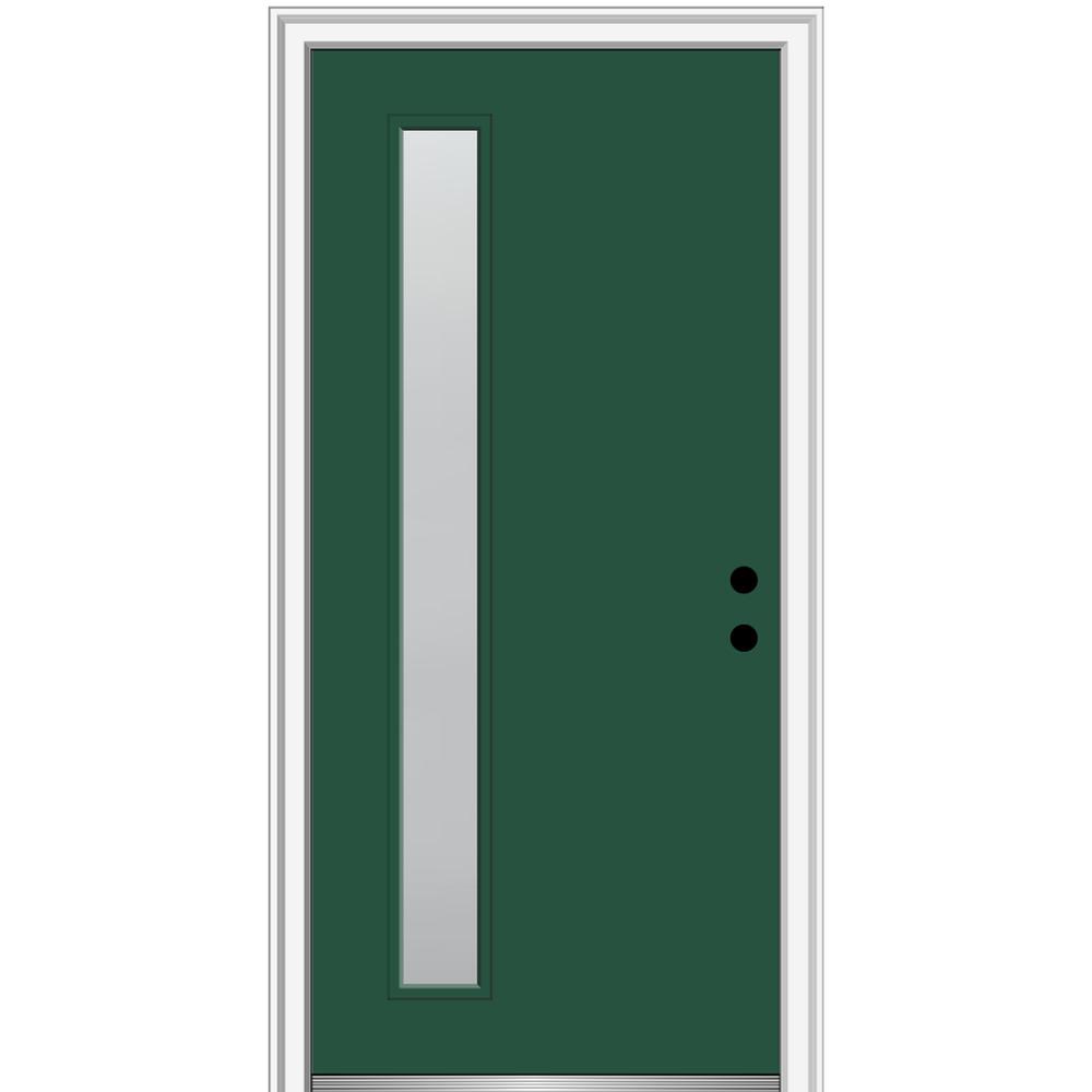 Mmi Door 30 In X 80 In Viola Left Hand Inswing 1 Lite Frosted Glass Painted Fiberglass Prehung