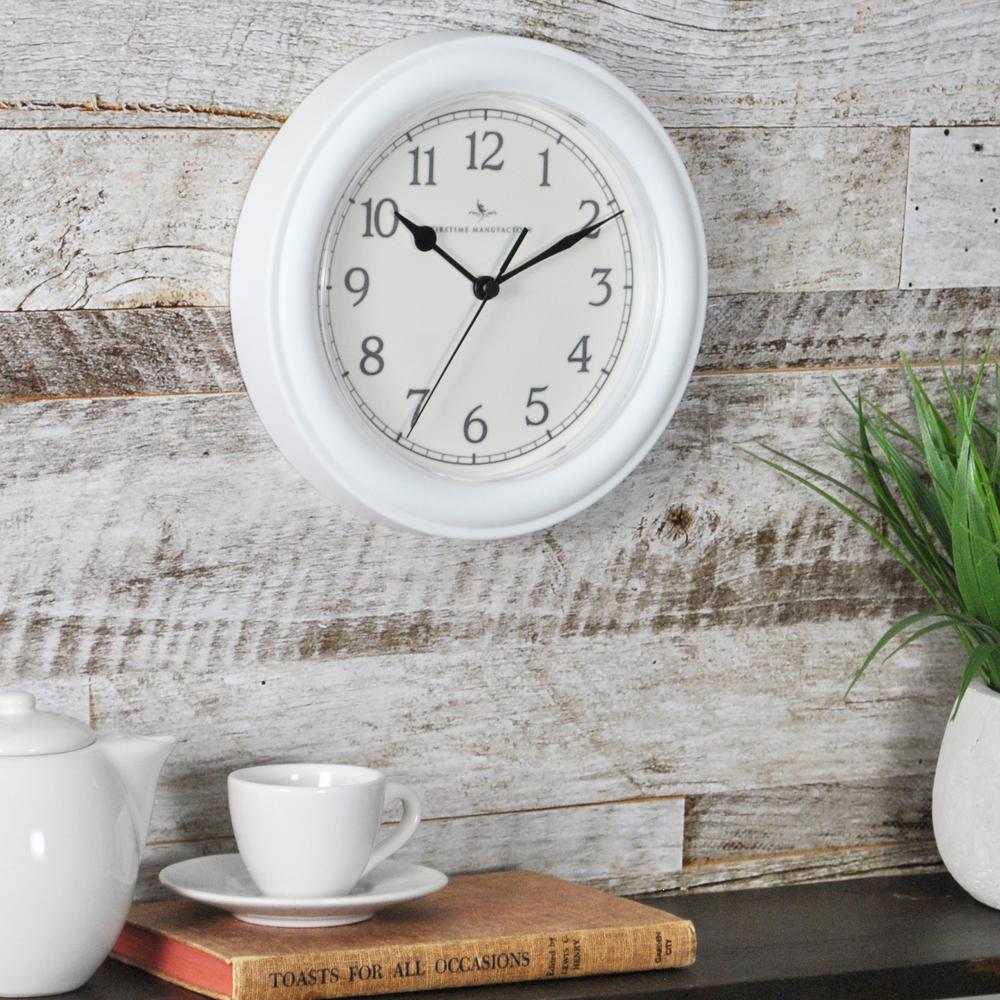 FirsTime 8.5 in. White Round Essential Wall Clock-10044 - The Home Depot