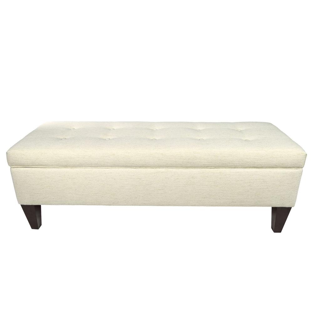 Mjl Furniture Designs Brooke Belfast Ivory Button Tufted Upholstered Storage Bench Brooke B Belfivory The Home Depot