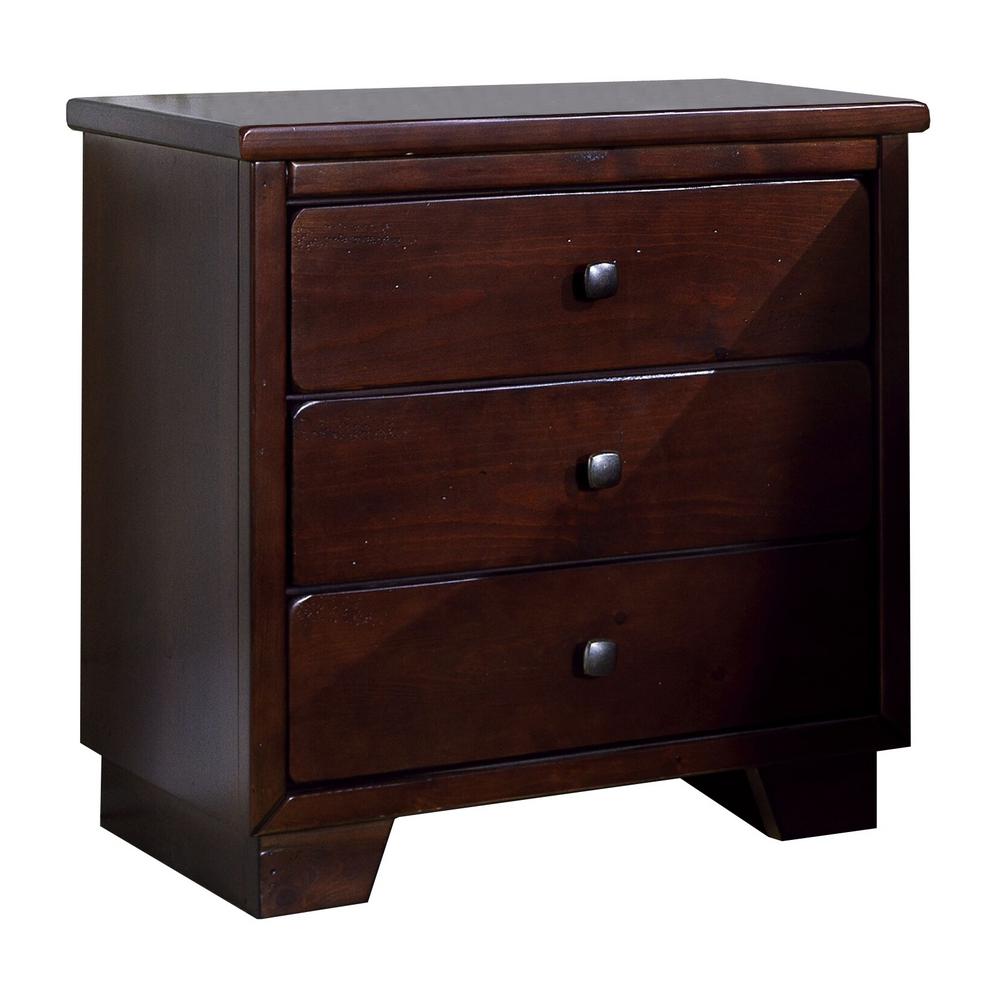 Progressive Furniture Diego 3 Drawer Espresso Pine Nightstand 61662 43 The Home Depot