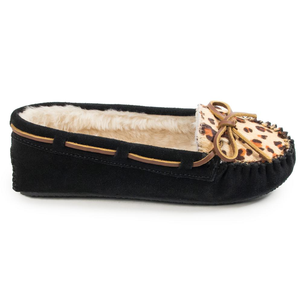 minnetonka leopard cally slipper