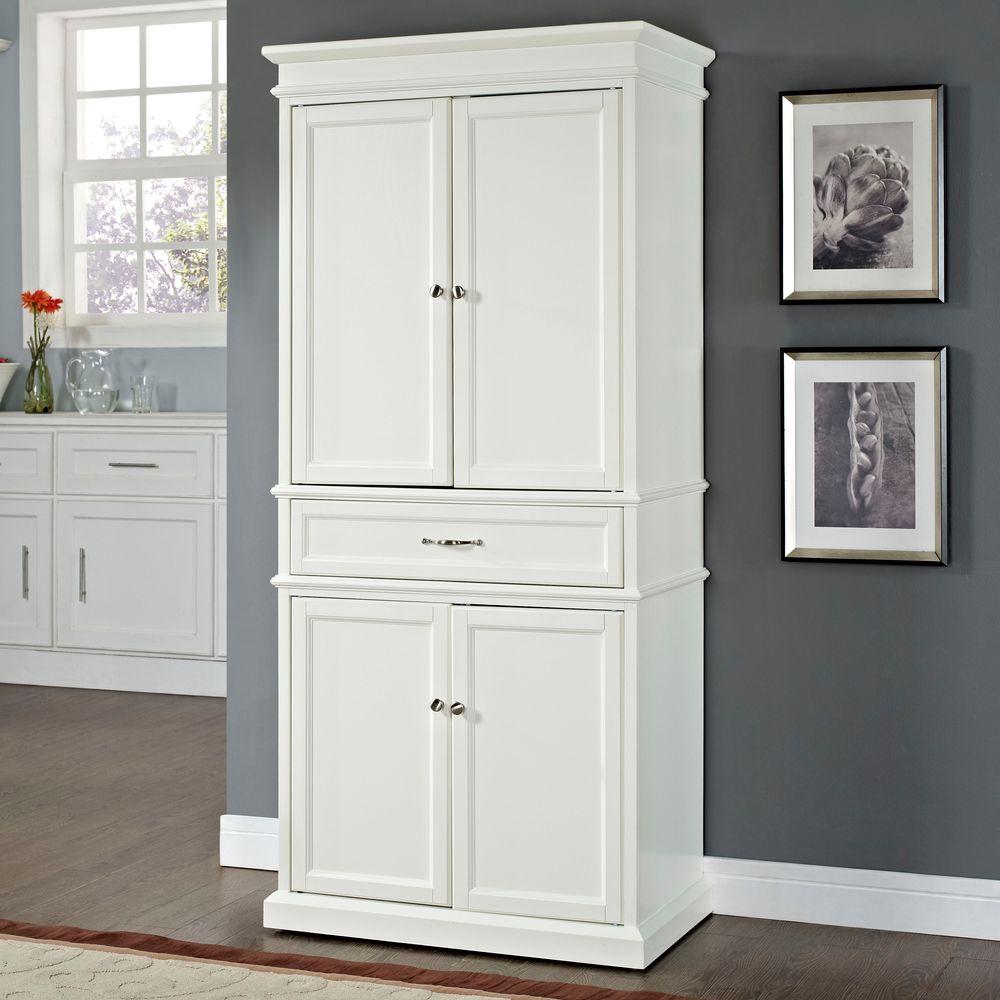 Crosley Parsons White Storage Cabinet-CF3100-WH - The Home Depot