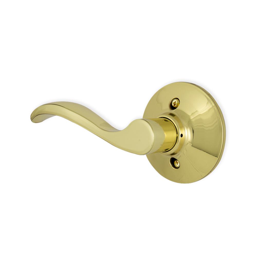 Defiant Naples Polished Brass Left Hand Dummy Door Lever