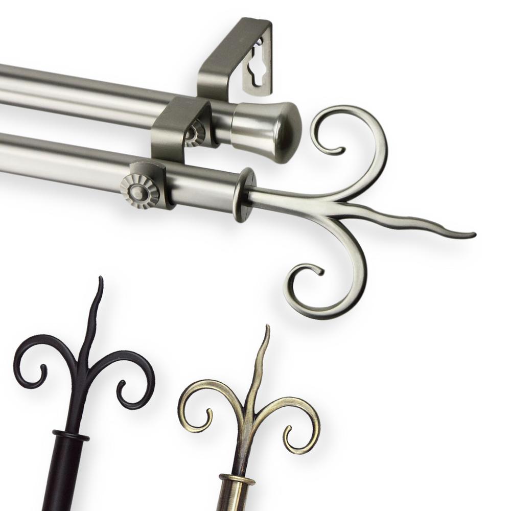 Rod Desyne Lily 120 In 170 Double Curtain Set Antique Lily 120 In 170 Double Curtain Rod Set Antique Brass