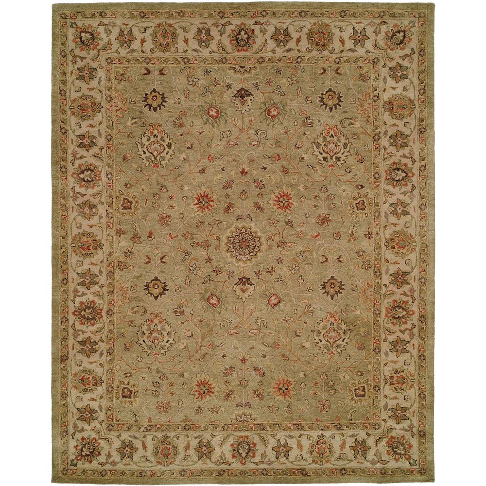6 X 9 Area Rugs The Home Depot Empire Green Ivory 6 Ft X 9 Area Rug