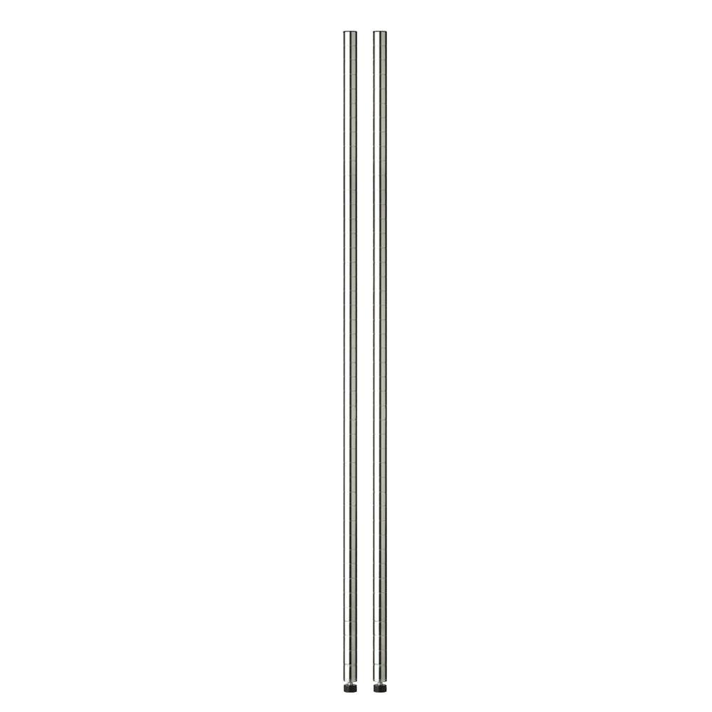 HoneyCanDo 72 in. H Steel Urban Shelving Poles in Black (2Pack